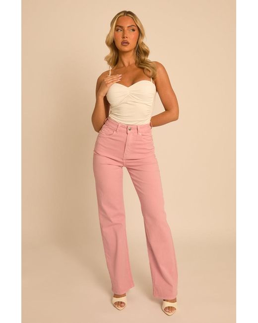 Rebellious Fashion Pink Gathered Bodysuit
