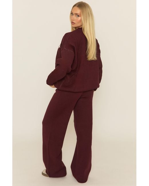 Rebellious Fashion Multicolor Contrast Motif Knit Loungewear Co-Ord Set