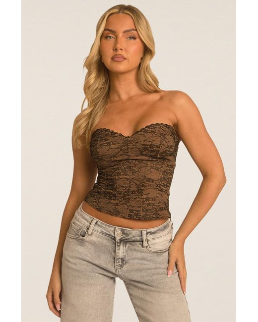 Rebellious Fashion Black Contrast Lace Corset Top
