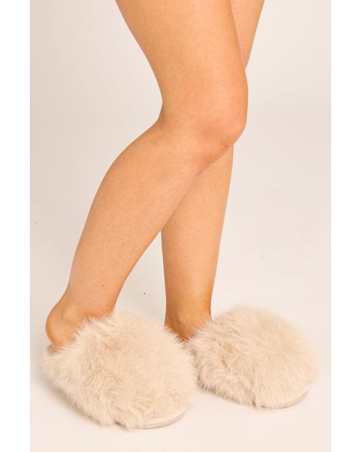 Rebellious Fashion Natural Fluffy Mule Slippers