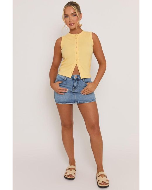 Rebellious Fashion Blue Mid Acid Wash Denim Mini Skirt