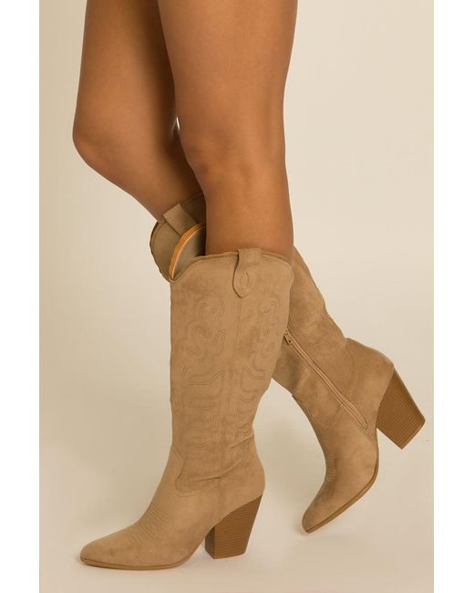 Rebellious Fashion Green Embroidered Pointed Toe Knee High Cowboy Boots