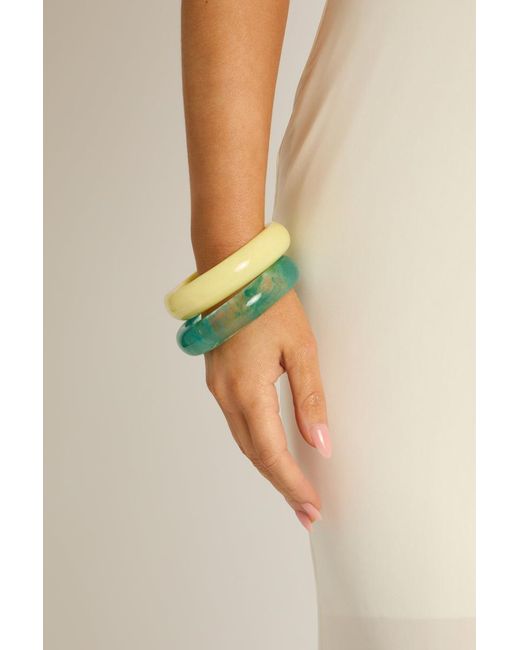 Rebellious Fashion Yellow Chunky Bangle Bracelet