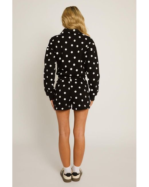 Rebellious Fashion Black Zip Through Jacket And Shorts Co-Ord Set