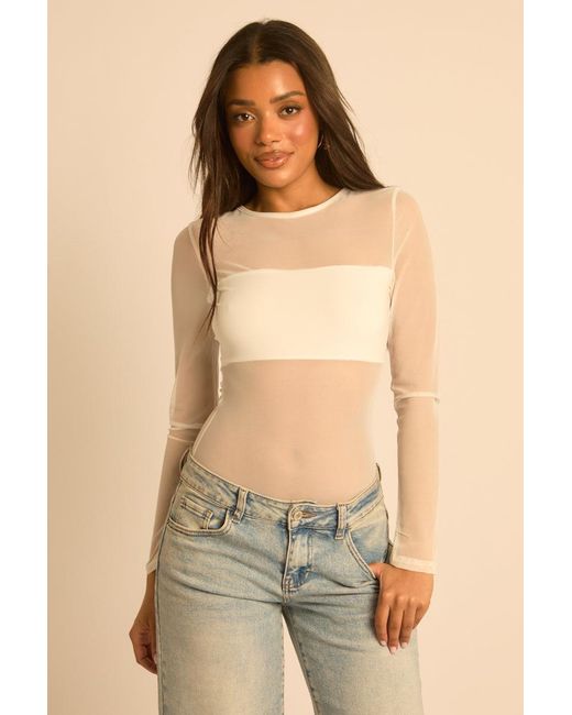 Rebellious Fashion Green Mesh Long Sleeve Bodysuit