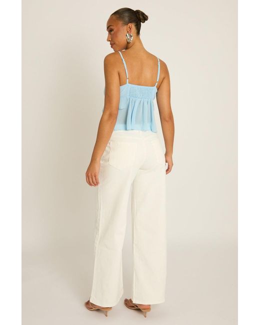 Rebellious Fashion Blue Denim Wide Leg Jeans