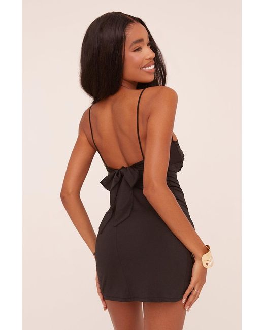 Black lace trim dress sale
