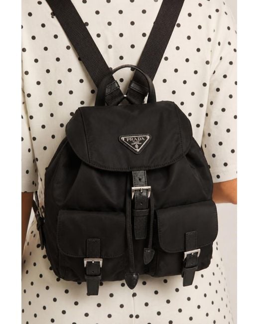 Rebellious Fashion Black Logo Detail Nylon Backpack Bag