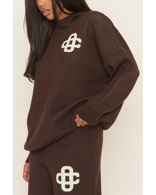 Rebellious Fashion Black Contrast Motif Knit Loungewear Co-Ord Set