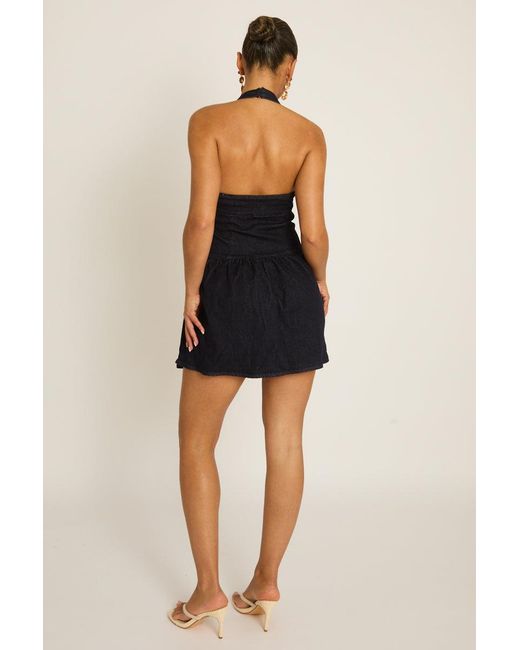 Rebellious Fashion Blue Drop Waist Denim Dress