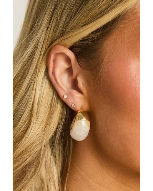 Rebellious Fashion Brown Abstract Hoop Earrings