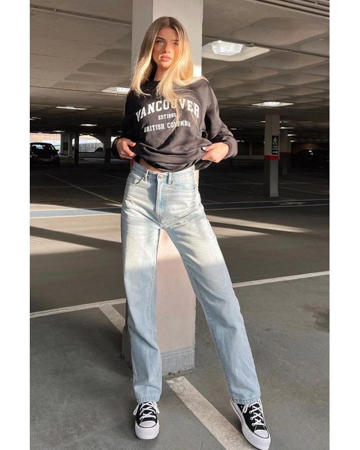 Rebellious Fashion Gray Denim Extra Long Straight Leg Jeans