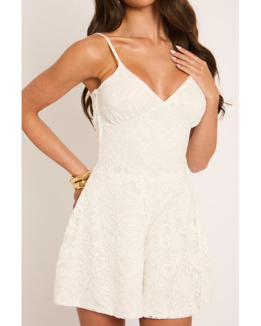Rebellious Fashion Natural Lace Cami Playsuit