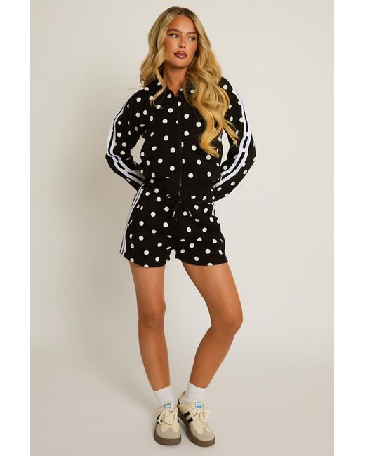 Rebellious Fashion Black Zip Through Jacket And Shorts Co-Ord Set