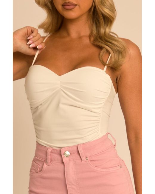 Rebellious Fashion Pink Gathered Bodysuit