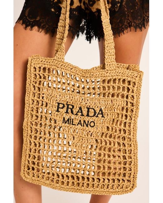Rebellious Fashion Natural Logo Detail Raffia Tote Bag