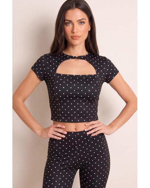Rebellious Fashion Black Cut Out Top And Capri Pants Co-Ord Set