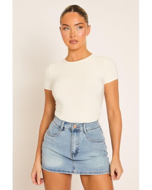 Rebellious Fashion Blue Short Sleeve Bodysuit