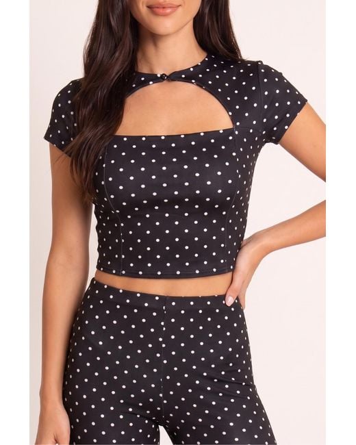 Rebellious Fashion Black Cut Out Top And Capri Pants Co-Ord Set