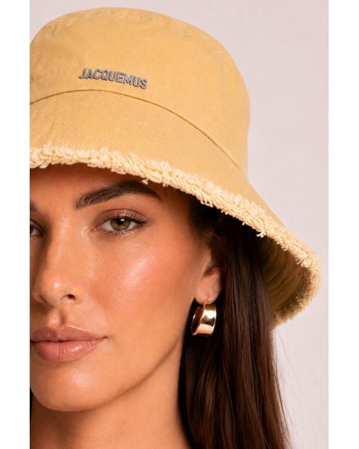 Rebellious Fashion Natural Logo Detail Bucket Hat