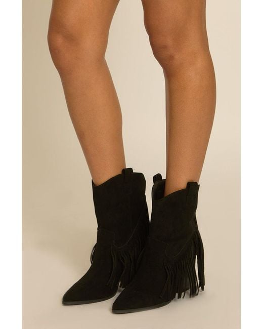 Rebellious Fashion Yellow Fringed Pointed Toe Cowboy Boots