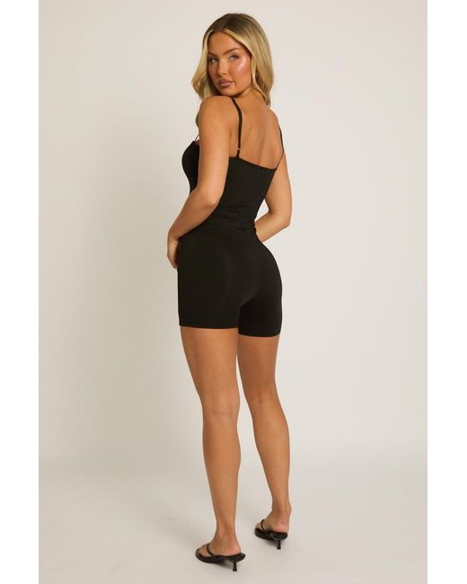 Rebellious Fashion Black Sculpting Playsuit