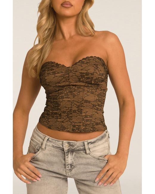 Rebellious Fashion Black Contrast Lace Corset Top