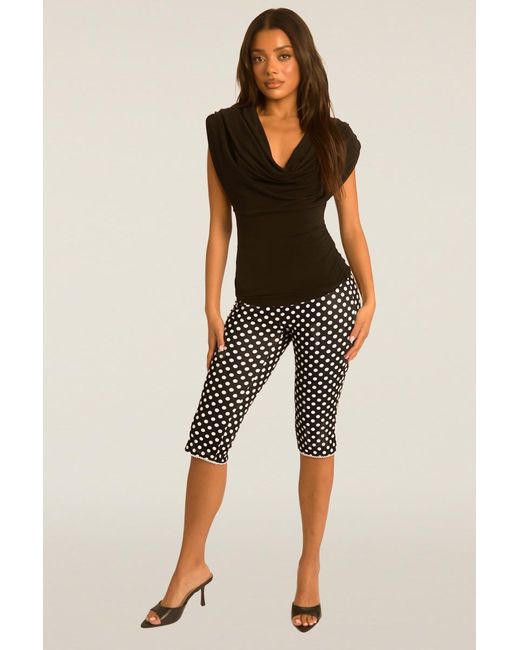 Rebellious Fashion Natural Lace Trim Capri Pants
