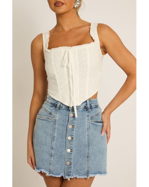 Rebellious Fashion Blue Button Front Denim Skort