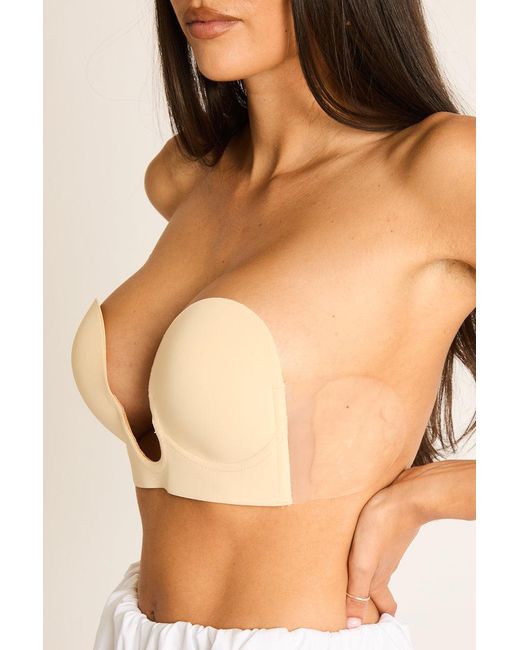 Rebellious Fashion Natural Stick On Plunge Backless Bra
