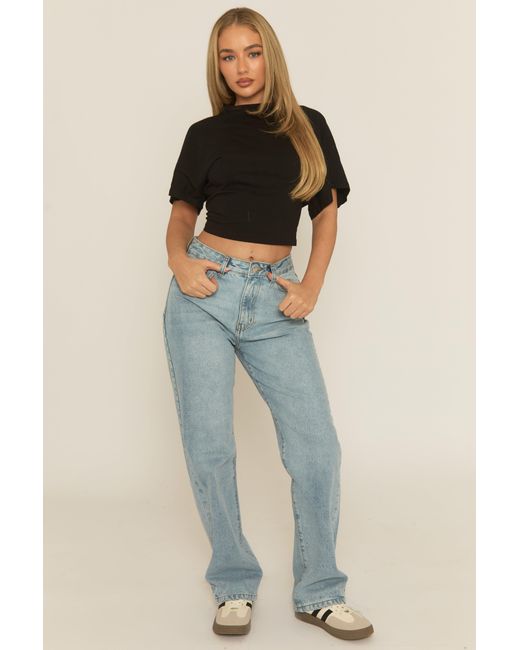 Rebellious Fashion Gray Denim Extra Long Straight Leg Jeans