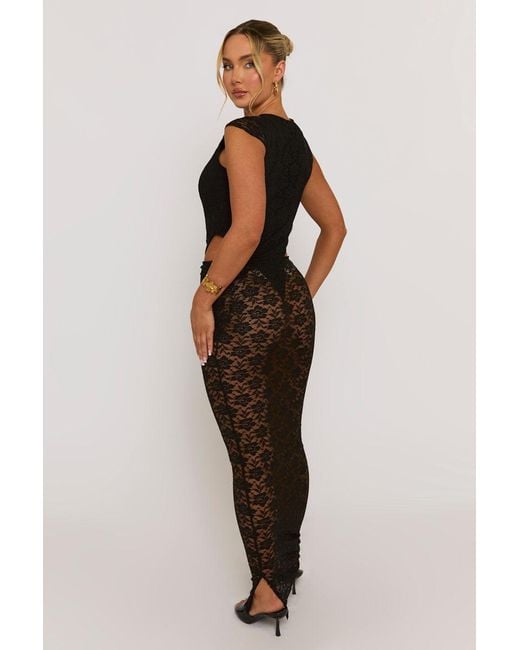 Rebellious Fashion Multicolor Lace Bodysuit And Maxi Skirt Co-Ord Set