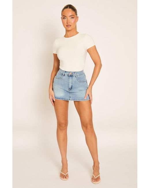 Rebellious Fashion Blue Short Sleeve Bodysuit