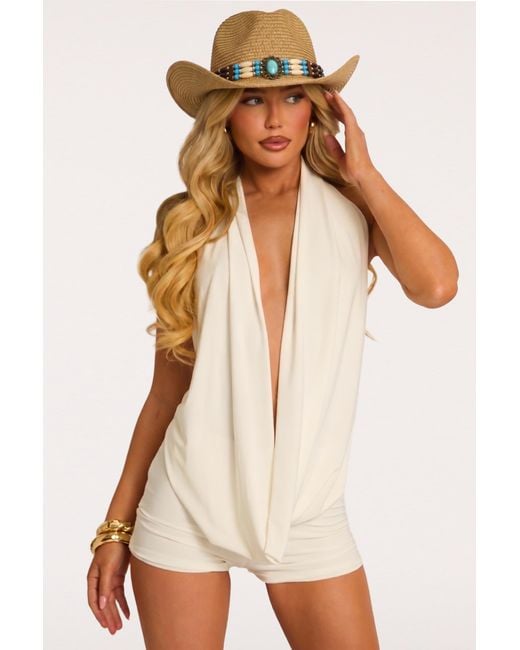 Rebellious Fashion Brown Bead Detail Trim Cowboy Hat