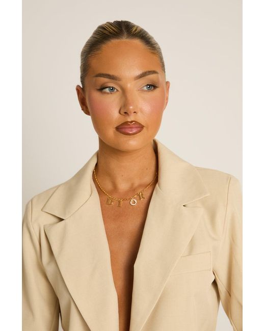 Rebellious Fashion Natural Diamante Detail Charm Necklace