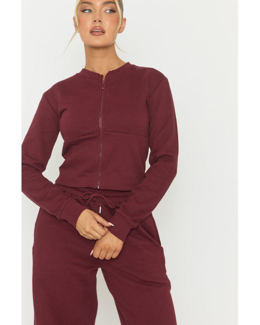 Rebellious Fashion Red Zip Through Loungewear Co-Ord Set