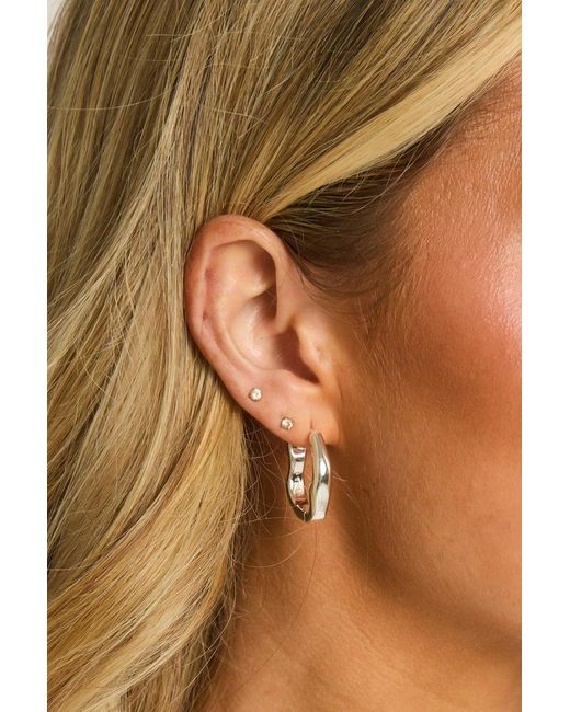 Rebellious Fashion Brown Wavy Hoop Earrings