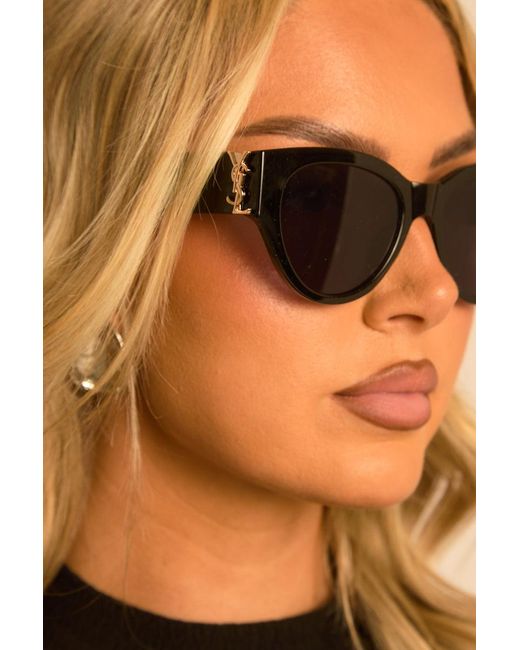 Rebellious Fashion Brown Logo Detail Oversized Sunglasses