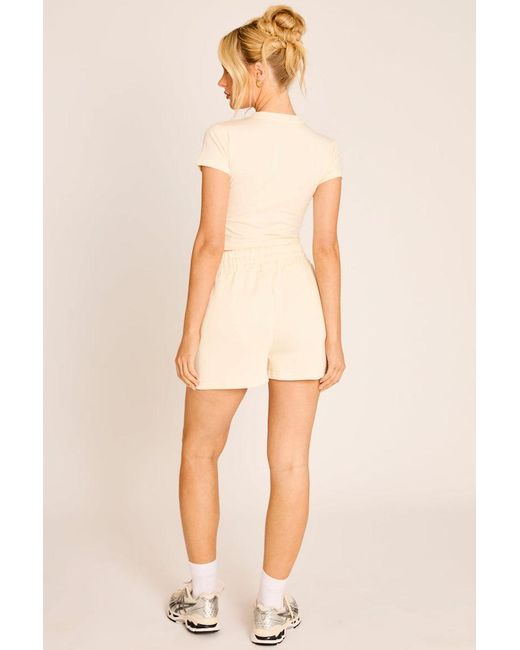 Rebellious Fashion Natural Rebellious Logo Jersey Jogger Shorts