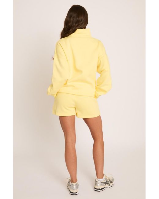 Rebellious Fashion Yellow Oversized Half Zip Sweater And Joggers Loungewear Co-Ord Set