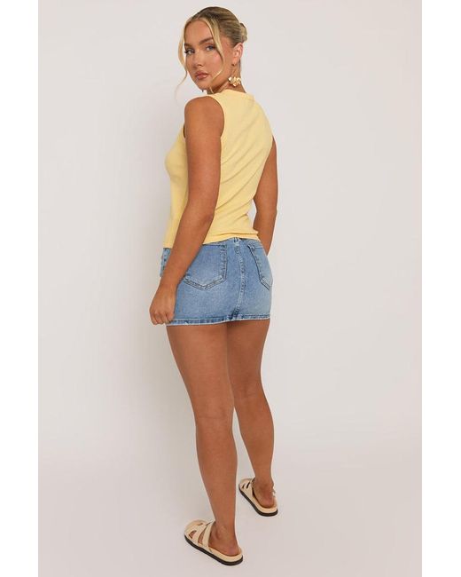 Rebellious Fashion Blue Mid Acid Wash Denim Mini Skirt