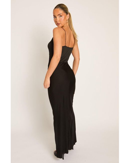 Rebellious Fashion Natural Lace Insert Maxi Dress