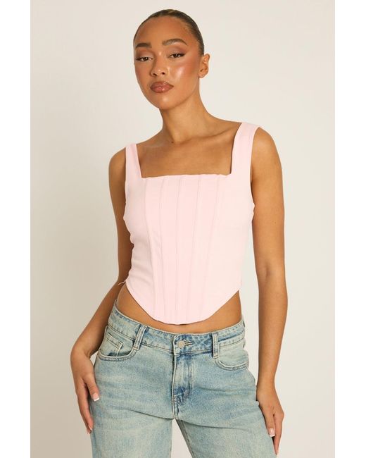 Rebellious Fashion Blue Boned Lace Back Corset Top