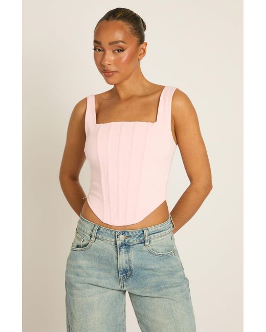 Rebellious Fashion Blue Boned Lace Back Corset Top