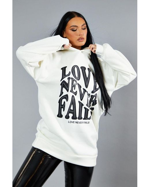 Rebellious Fashion Oversized Slogan Hoodie - Kriss in White | Lyst UK