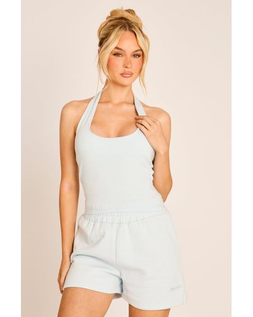 Rebellious Fashion White Light Rebellious Logo Jersey Jogger Shorts