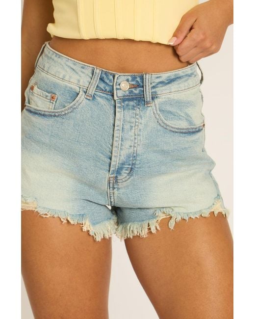 Rebellious Fashion Green Denim Frayed Micro Shorts