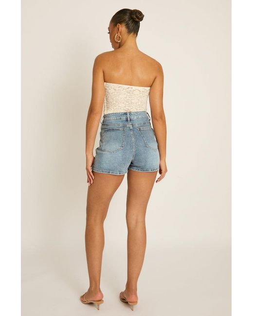 Rebellious Fashion Blue Lace Bodysuit