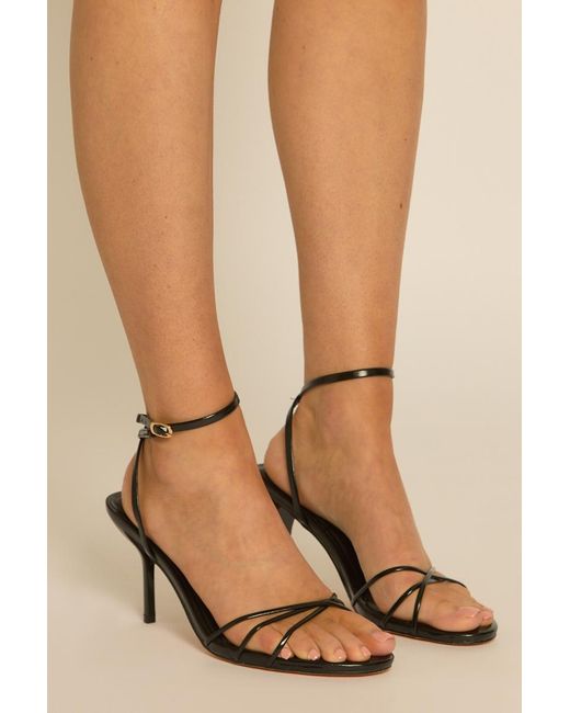 Rebellious Fashion Natural Strappy Ankle Tie Stiletto Heels
