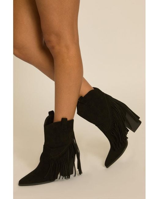 Rebellious Fashion Yellow Fringed Pointed Toe Cowboy Boots